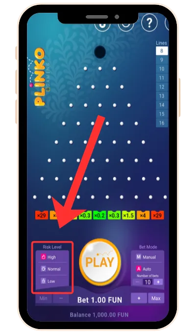 Select your risk level - low, medium, or high.